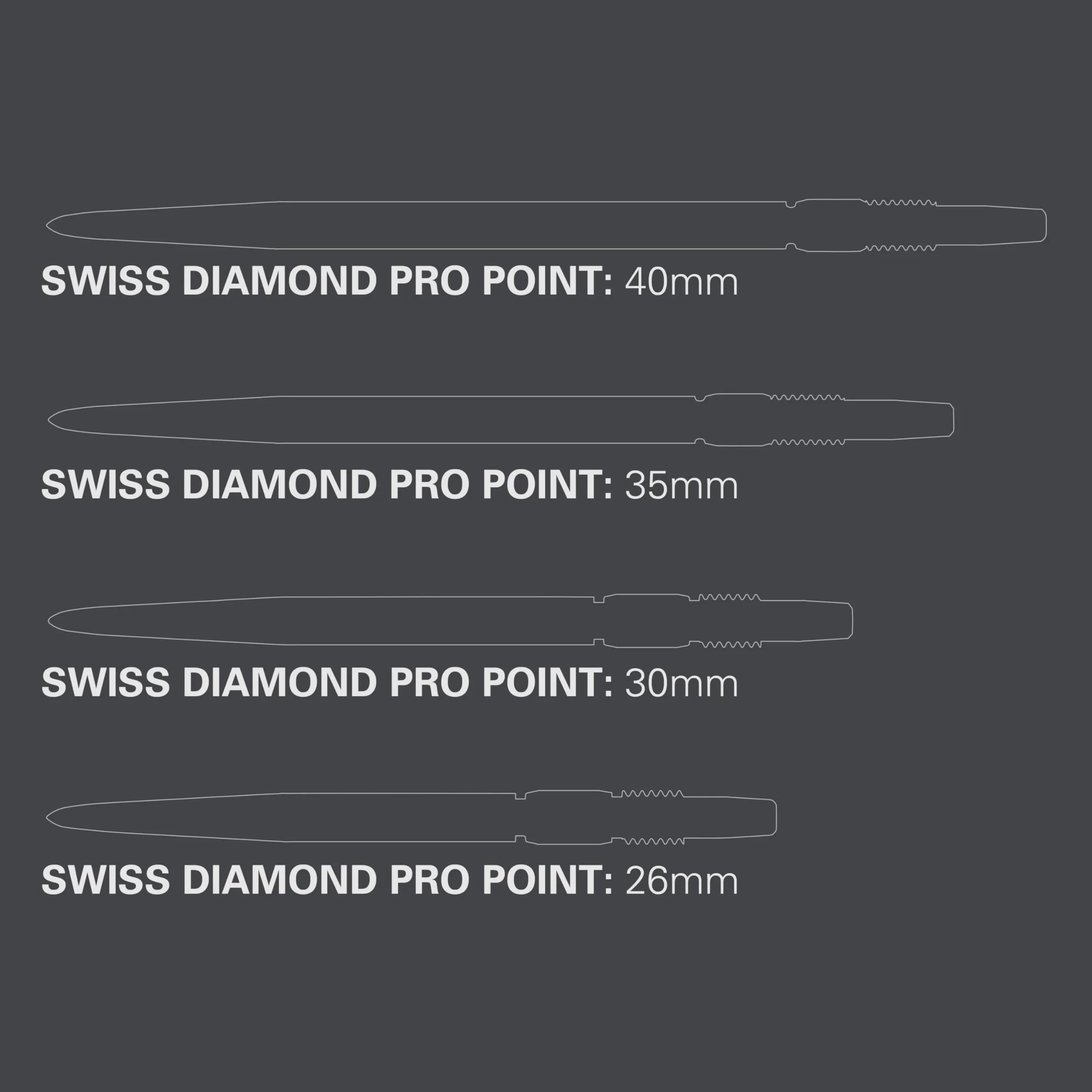 Target Darts Swiss Points, Punte per Freccette Diamond PRO Swiss Point (Set di 3 Punte) Cambio di Punte per Freccette, Accessori per Freccette Professionali