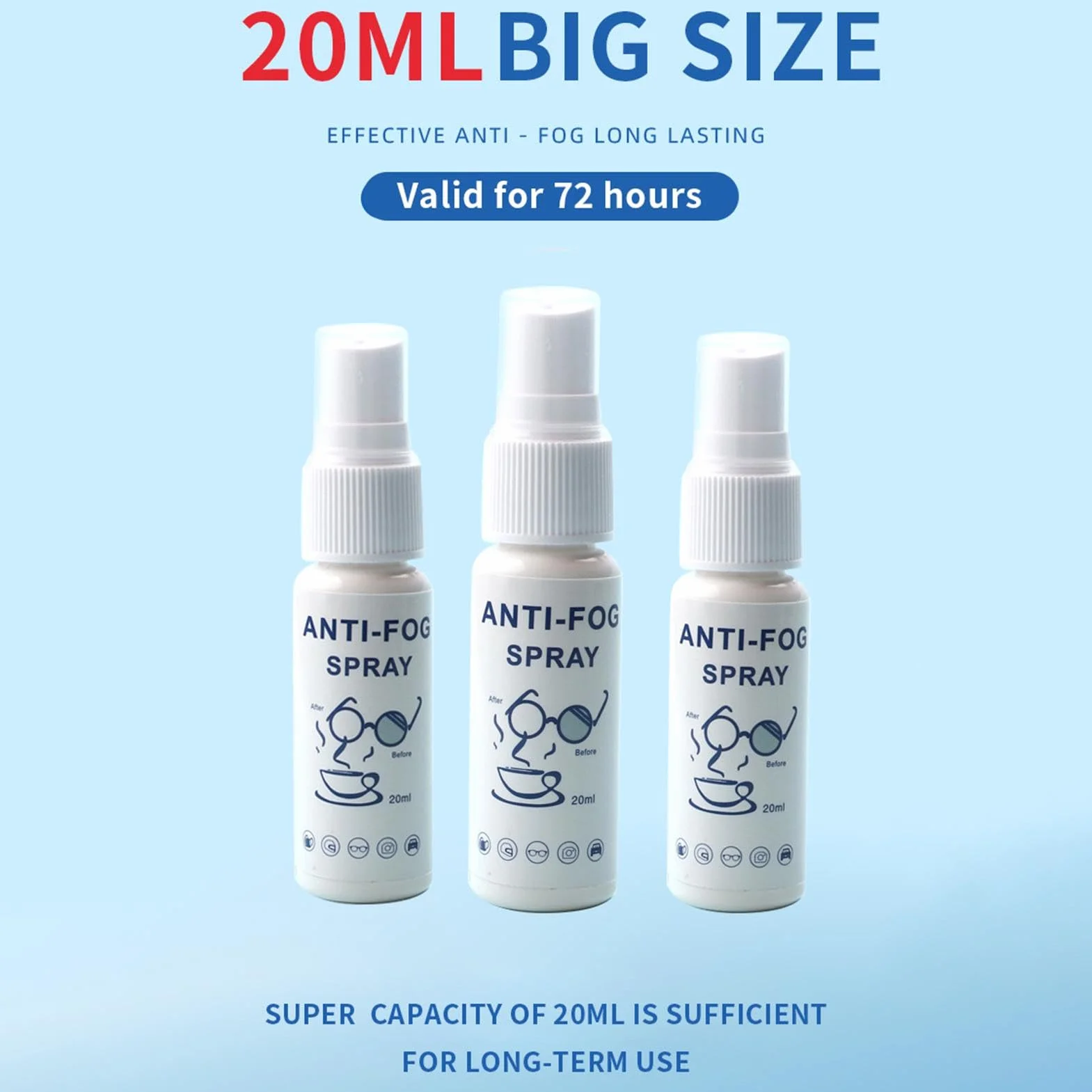Spray Antiappannante Occhialini Piscina - 20ml Spray Antiappannamento per Occhiali E Visiere | Detergente Antiappannante per Occhiali | per Occhiali Lens, Occhiali, Maschere Sci, Occhiali da Sole