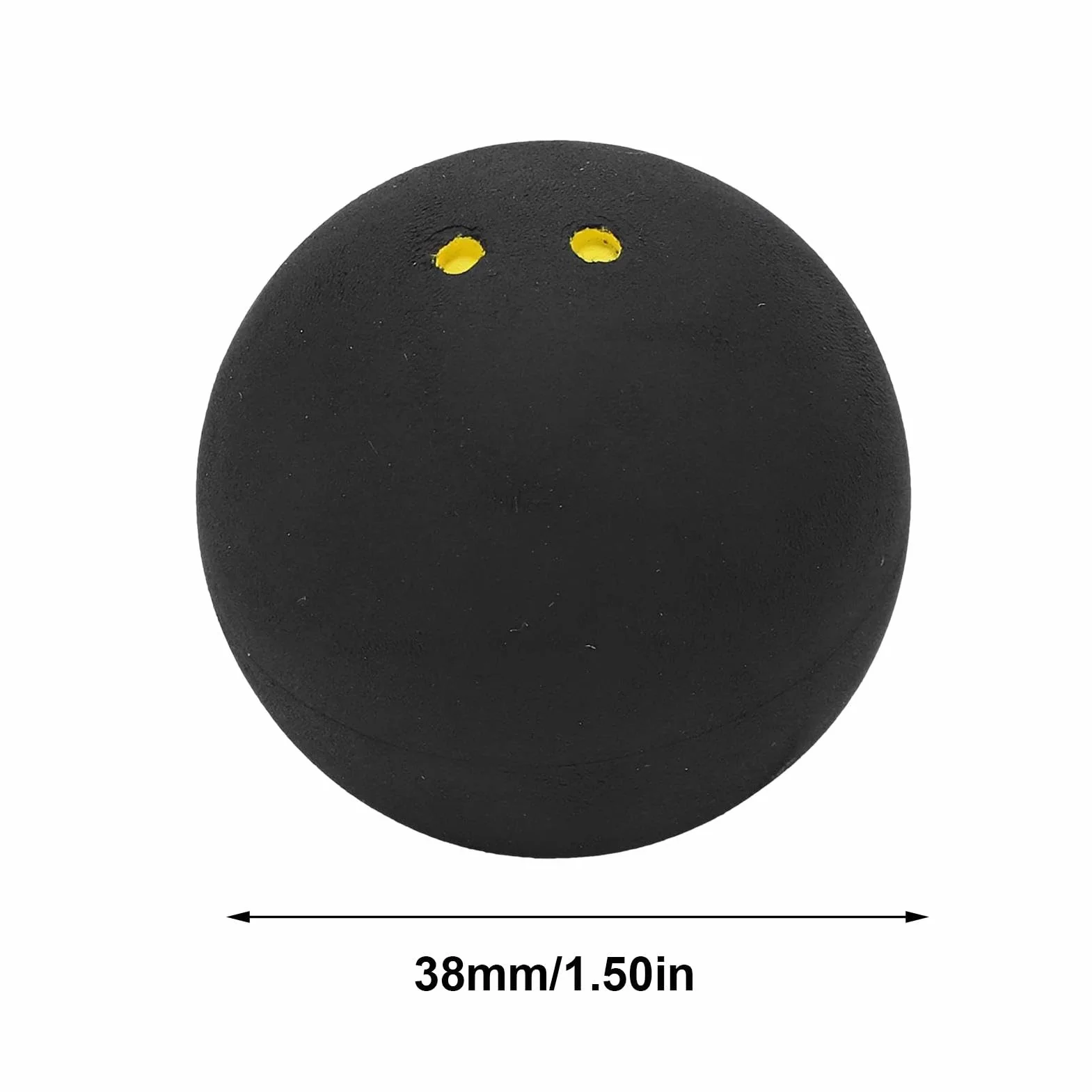 Palline da squash doppio punto giallo 38 mm gomma