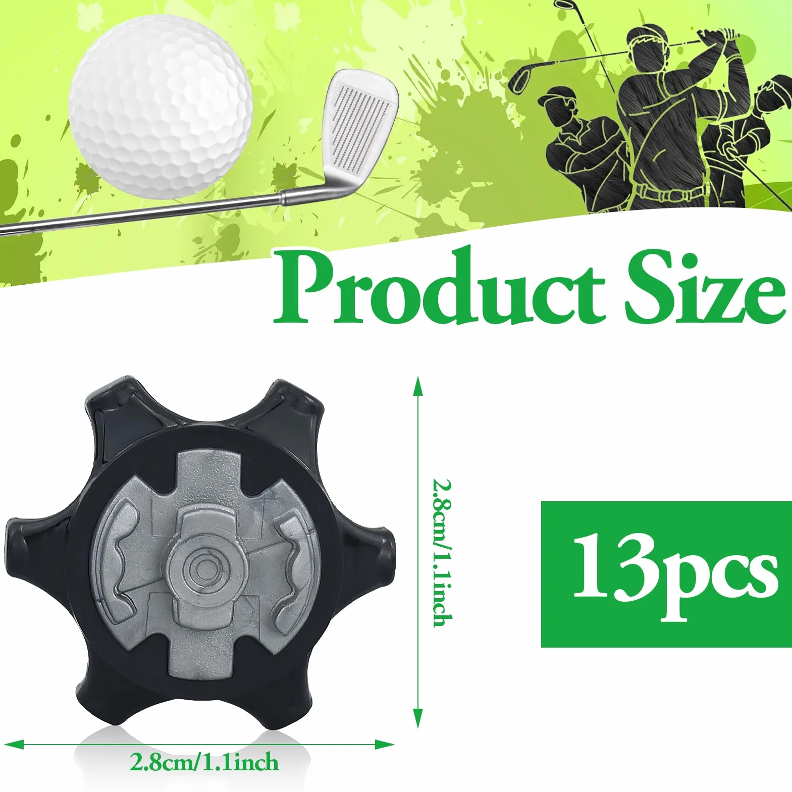 Set di punte da golf, 13 pezzi di ricambio per scarpe da golf con accessori con stabilità di trazione e comfort