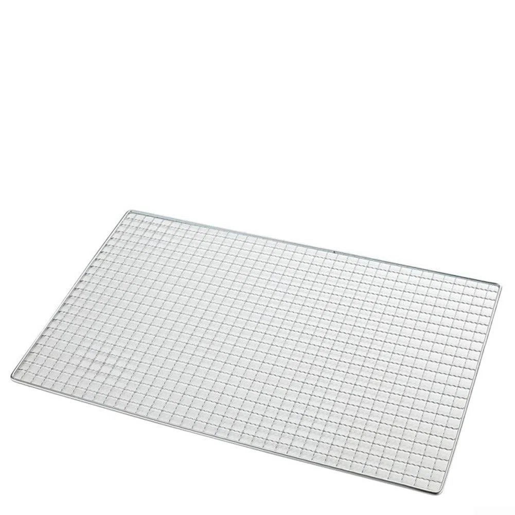 Lioaeust Griglia per barbecue in acciaio , griglia a rete in rete per campeggio, campeggio, picnic, falò (40 x 25 cm)