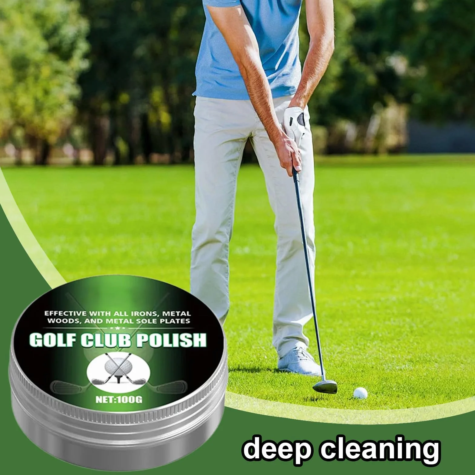 Set di pulizia per mazza da golf 100 g lucidante pasta rimozione ruggine Schwaмm incluso