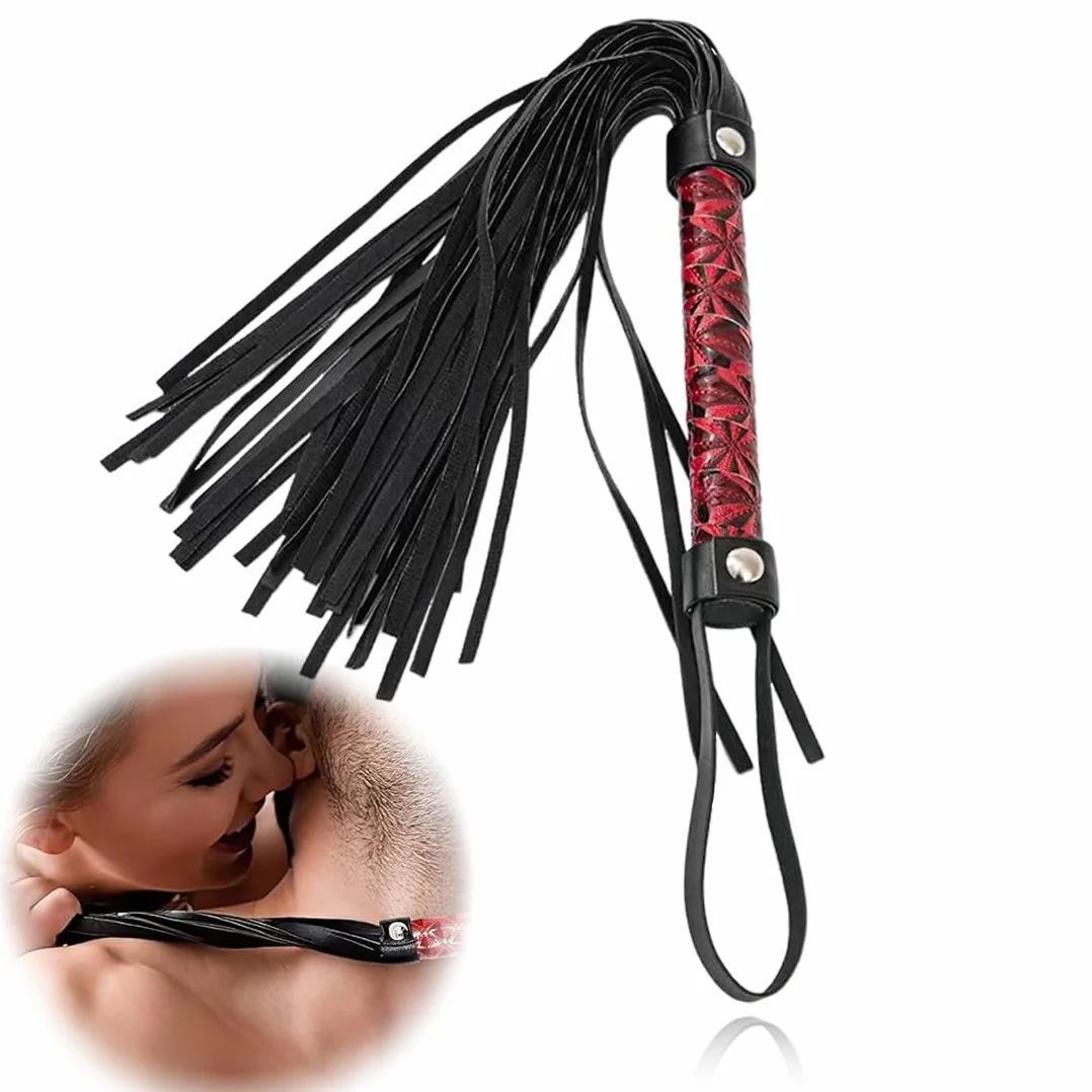 Frusta da Equitazione, 1 PCS Frustino Equitazione Corto, Outdoor Sports Portatile Antiscivolo Simil Pelle Frustino Cavallo, per Cavallo Performances,Frusta in Pelle con Frange,Multiuso
