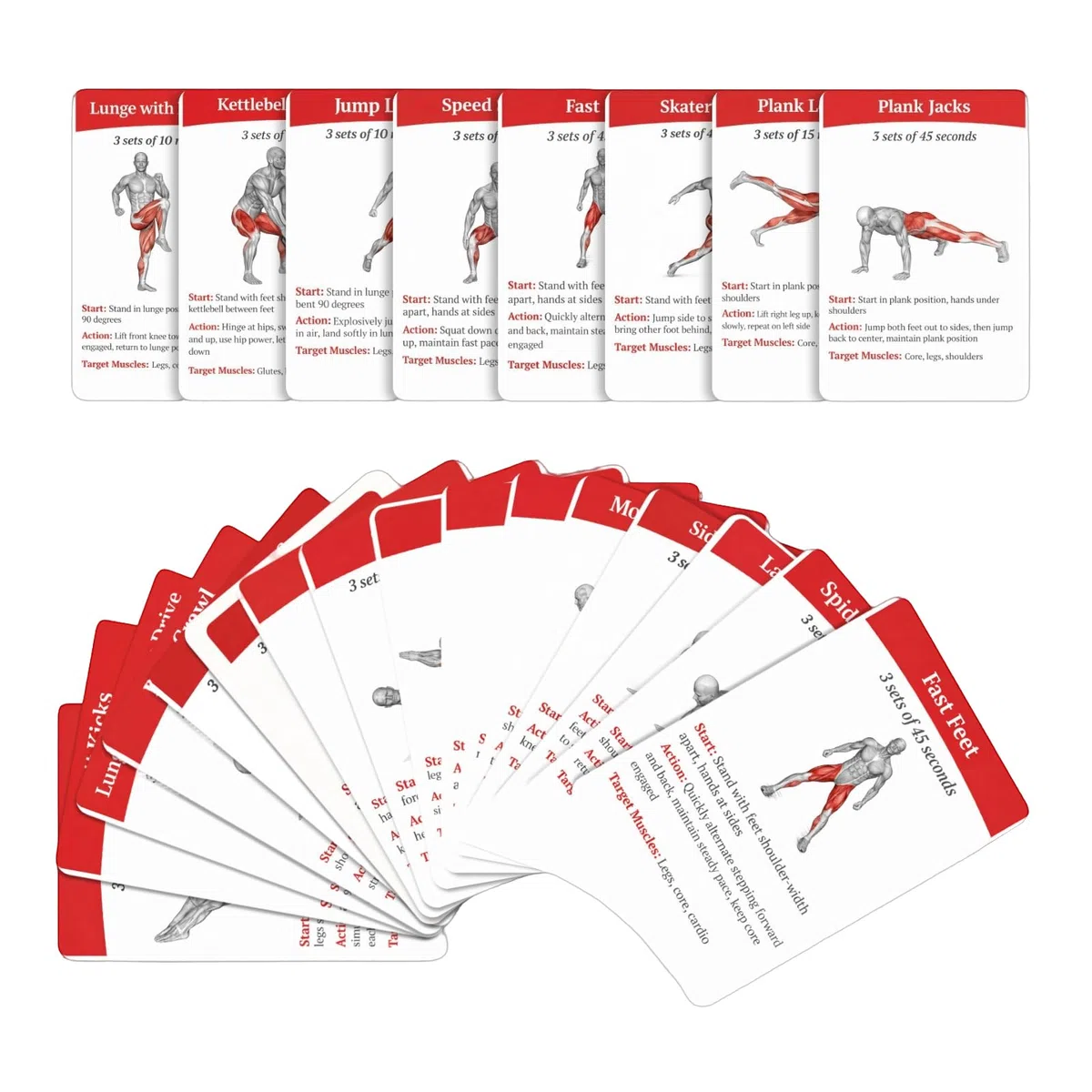 Mazzo di carte per esercizi, 36 pezzi, guida portatile per allenamento fitness con carte di allenamento impermeabili per donne, principianti e avanzati, palestra a casa, all'aperto, uso in viaggio