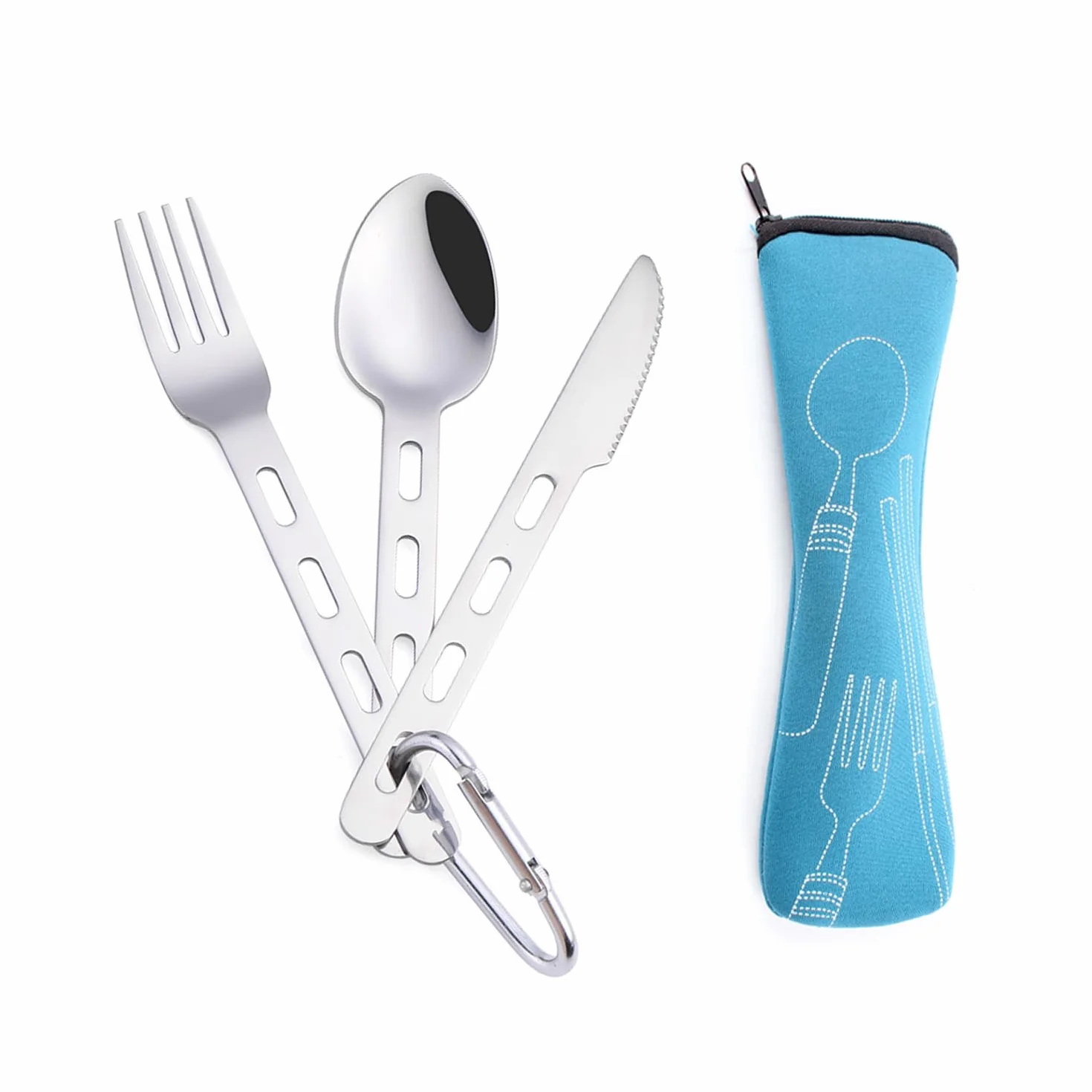 Set Di Posate Da Campeggio, Combinazione Forchetta, Cucchiaio E Coltello, Posate In Acciaio Inossidabile, Posate Da Esterno Riutilizzabili