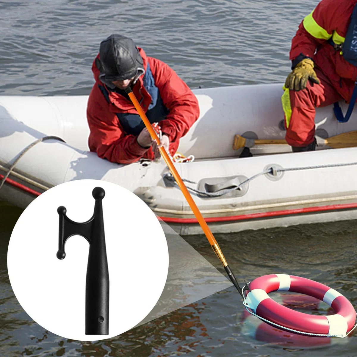 Gancio di Fissaggio in Nylon per Barca, Punta di Ricambio per Gancio, Gancio per Barca, Gancio per Barca, Gancio per agganciare, Asta Scorrevole per ancorare Barche, zattere e Kayak