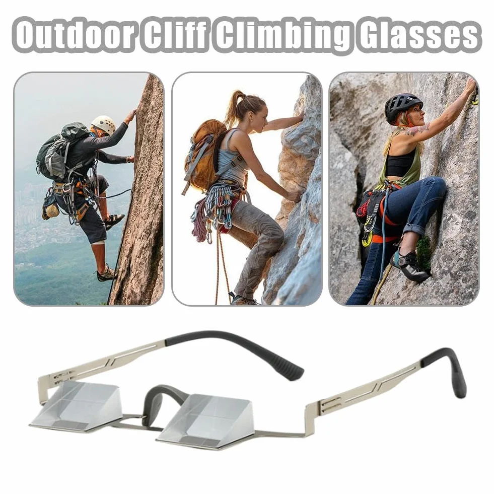 Prism Belay Occhiali professionali in vetro ottico a 90° montatura leggera in titanio ampio campo visivo arrampicata