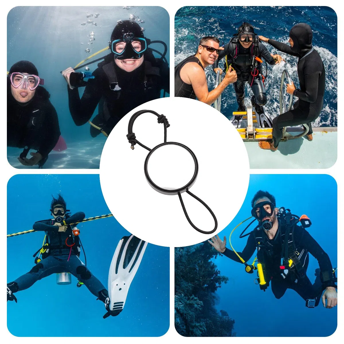 Specchio da mano per Immersione, Specchio per escursionismo e campeggio, attrezzatura subacquea portatile regolabile per donne, Immersioni in grotta, sicurezza, sport all'aria aperta, uomini