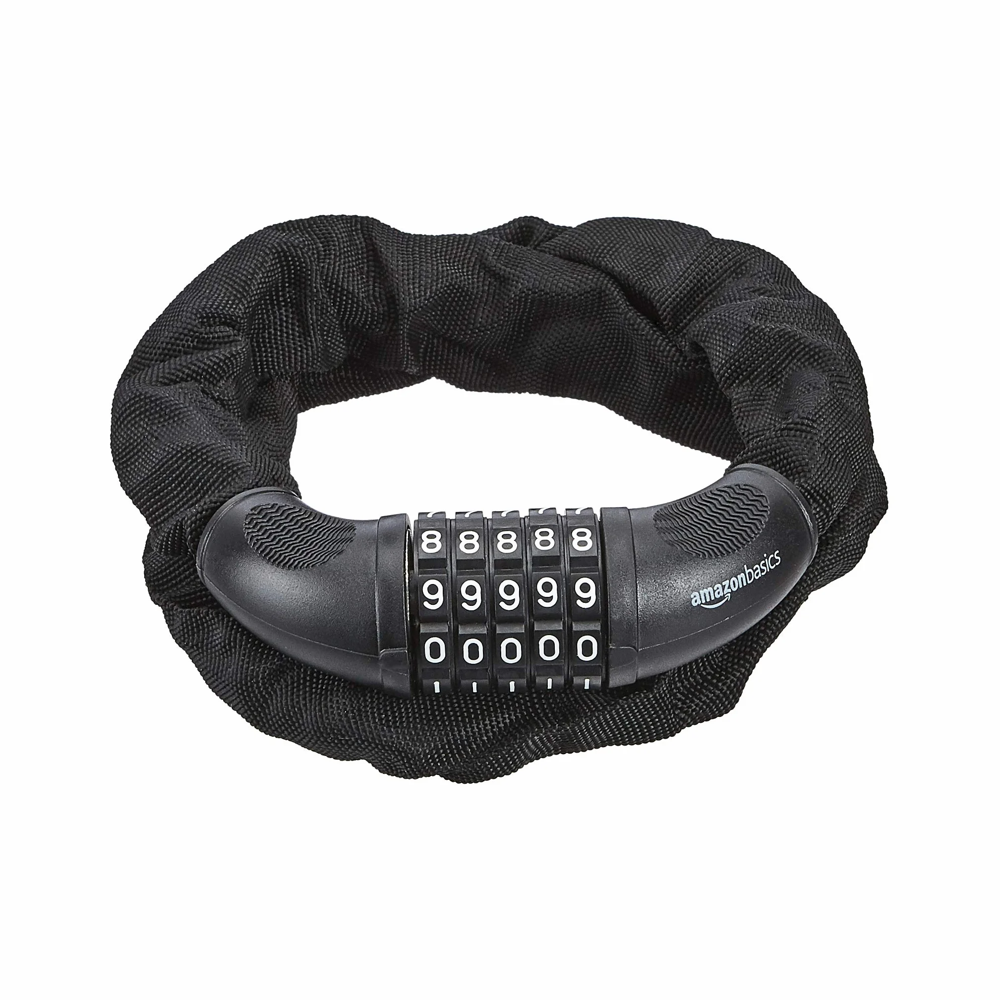 Amazon Basics Catena con lucchetto per bicicletta, combinazione a 5 cifre, 97.2 cm, nero