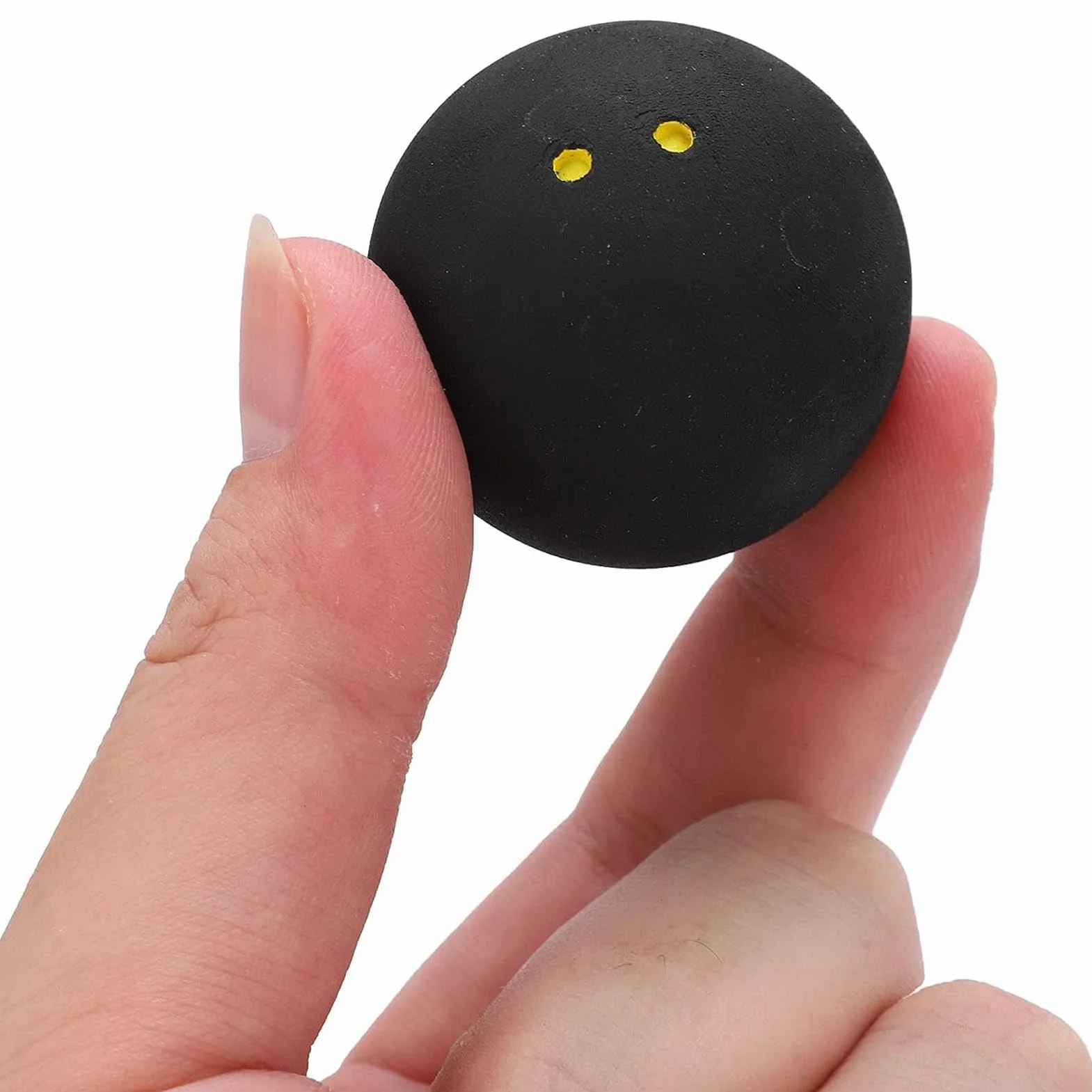 Palline da squash doppio punto giallo 38 mm gomma