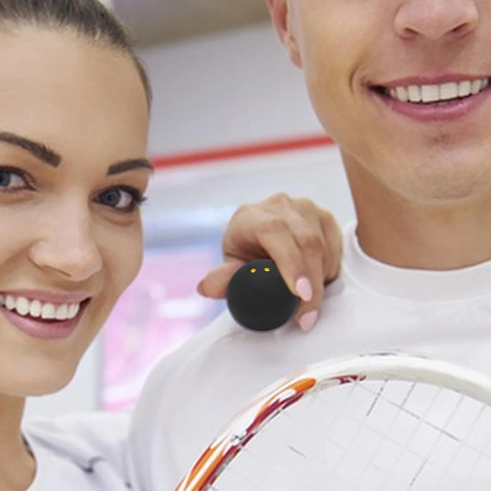 Palline da squash doppio punto giallo 38 mm gomma