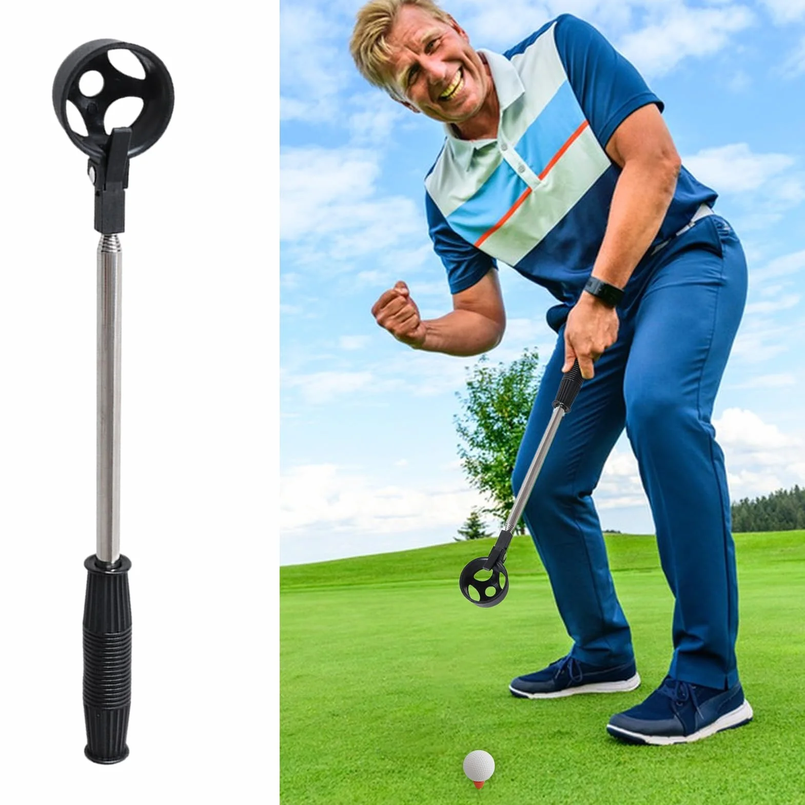 Generico Golf Ball Retriever Heavy Duty Telescopic Grabber Tool Water Reach Accessory Outdoor Sports Equipment Long Distance Retrieval Aid