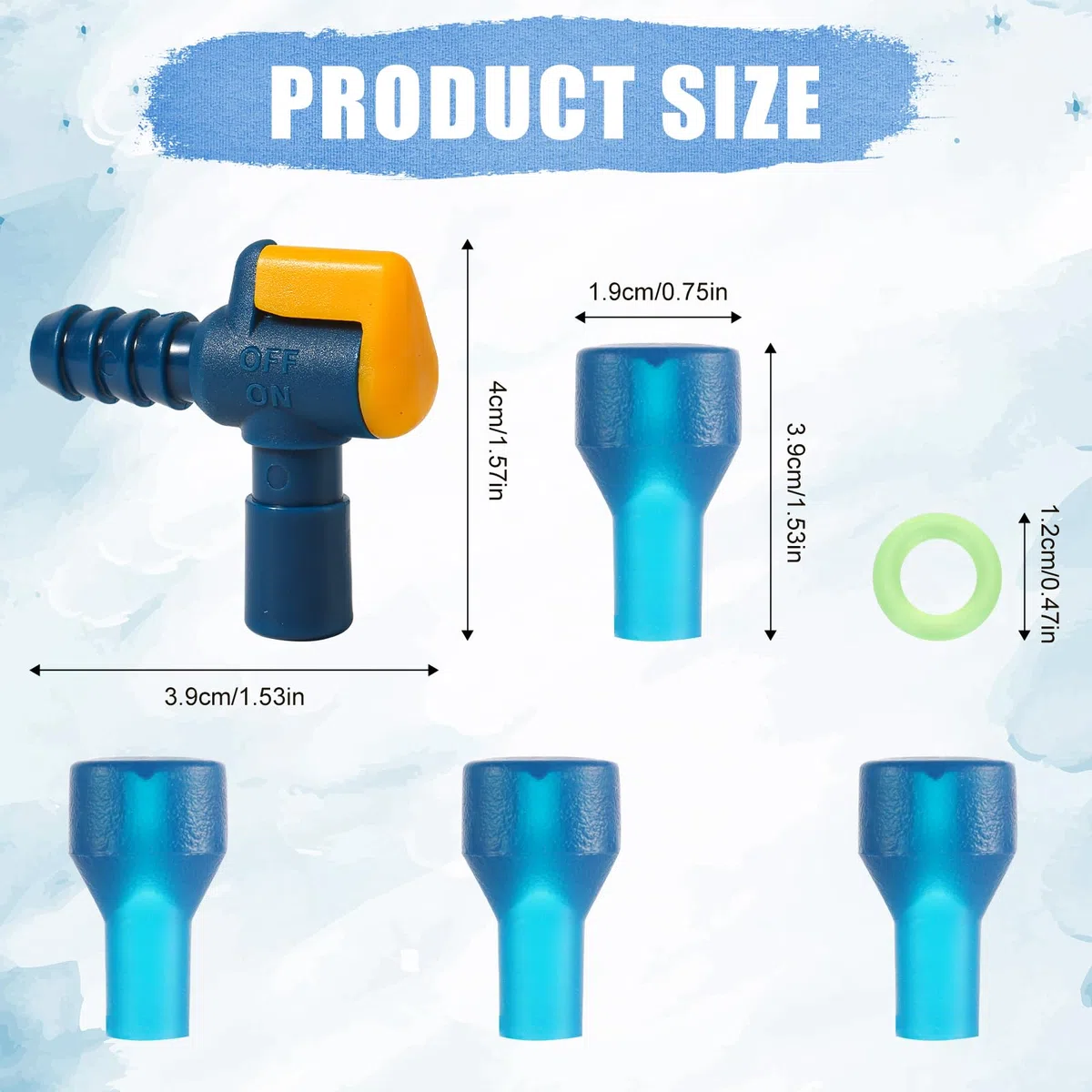 4pz Ricambio per Valvola di Morso, con 1 Connettore per Tubo Flessibile Angolato e 1 Anello di Tenuta Ricambio per Boccaglio in Silicone per Sacca di Idratazione Compatibile con Camelbak