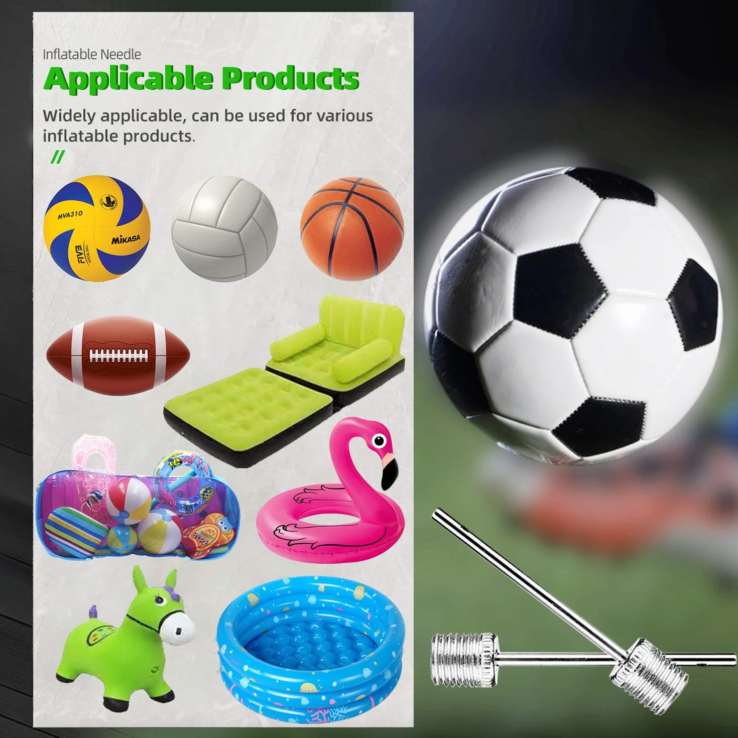 Ago per Gonfiare Palloni XCOZU 10 Pezzi Spillo Pallone Pallavolo Basket Calcio