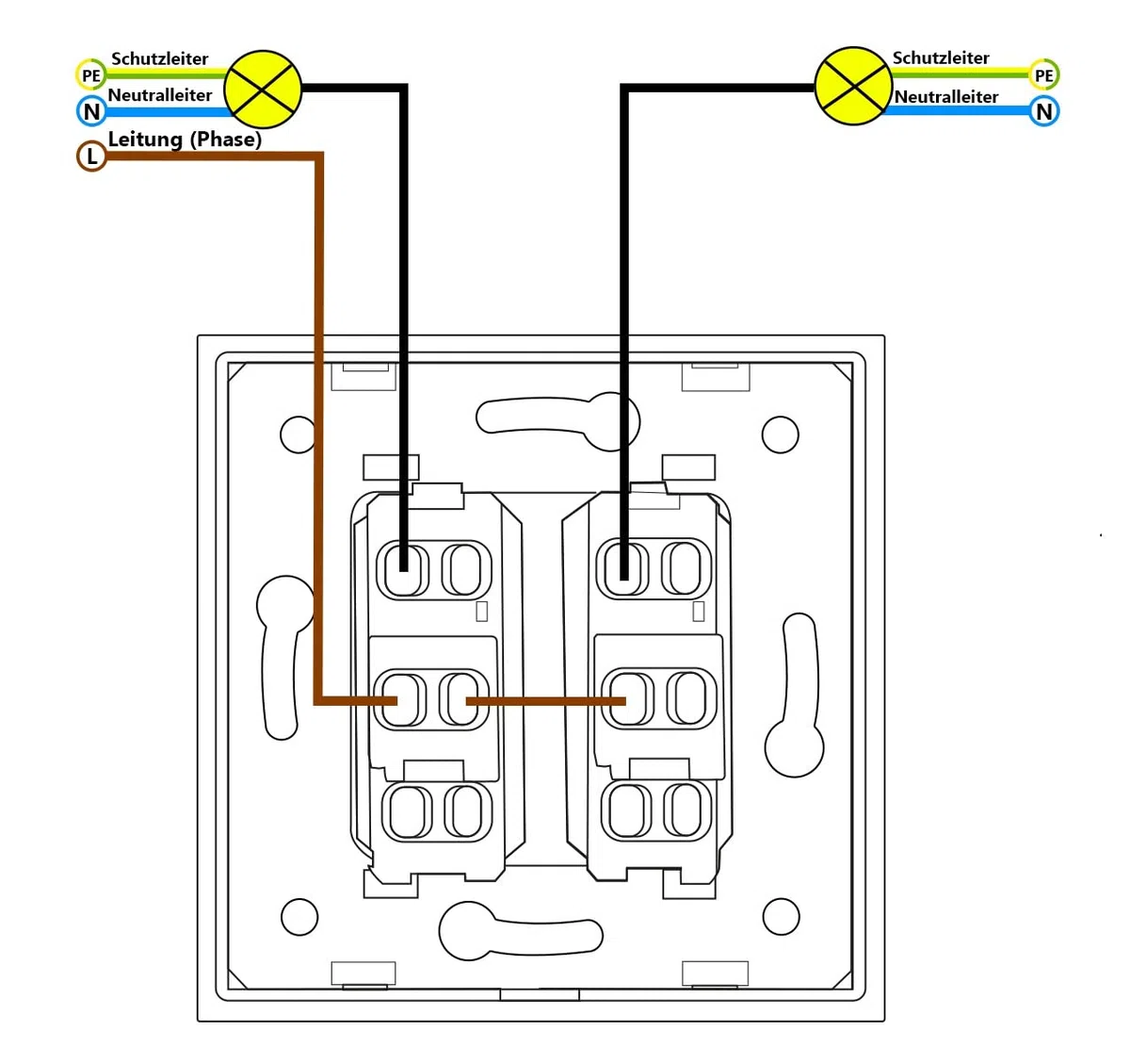 LIVOLO Interni a 2 marce Interruttore a bilanciere bianco VL-C7-K2-11 interruttore a levetta 2 scomparti senza pannello in vetro interruttore di alta qualità per scale, corridoio domestico