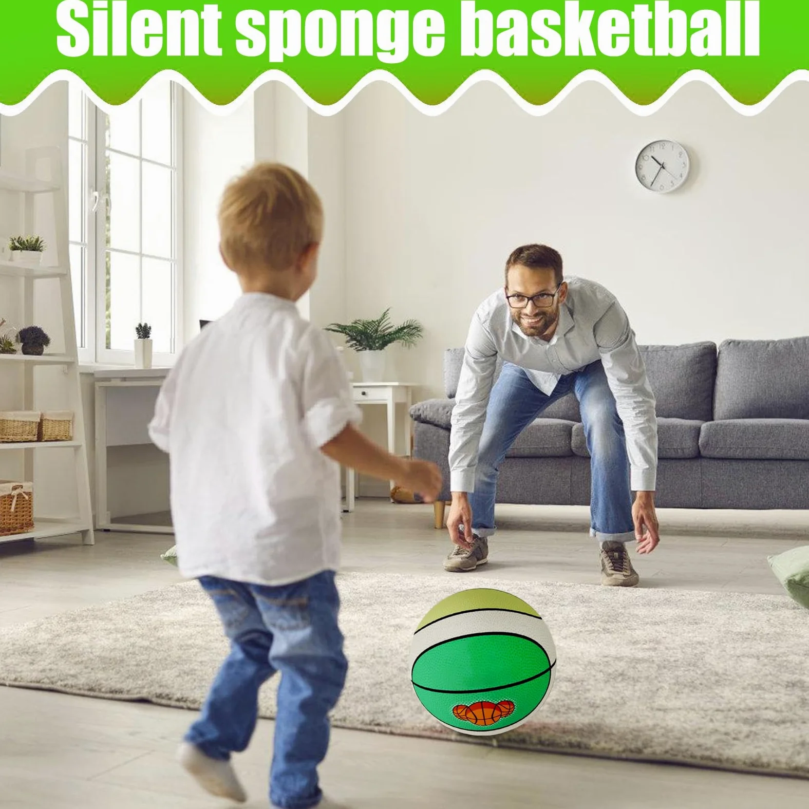 Generico Palla Basket Silenziosa - Palla Morbida Per Interni,Giocattolo in Schiuma con Assorbimento Urto 3-12 Anni Palla Spugna per Allenamento Bambini Parquet Moquette Pavimenti Casa