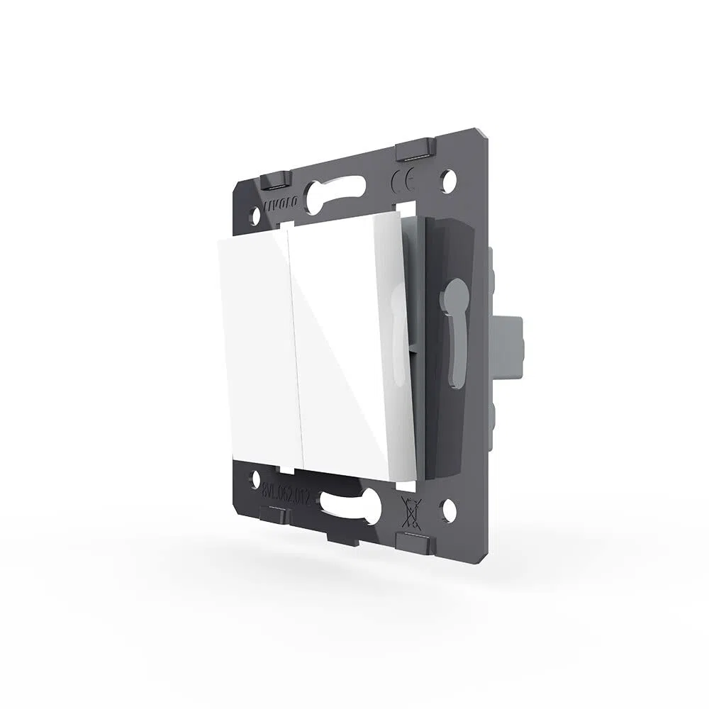 LIVOLO Interni a 2 marce Interruttore a bilanciere bianco VL-C7-K2-11 interruttore a levetta 2 scomparti senza pannello in vetro interruttore di alta qualità per scale, corridoio domestico