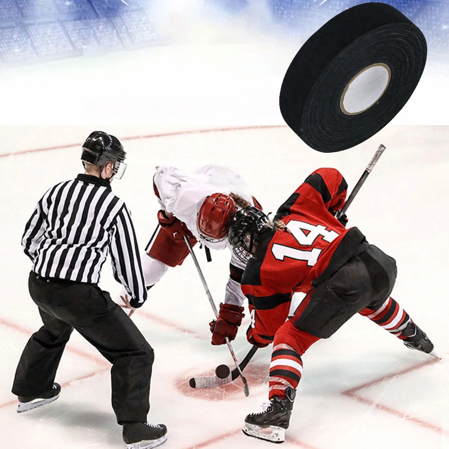 Nastro di presa per bastone da hockey | 2,5 cm x 25 m involucro adesivo, impugnatura antiscivolo e impermeabile per racchetta, per hockey, baseball, softball, racchetta e golf