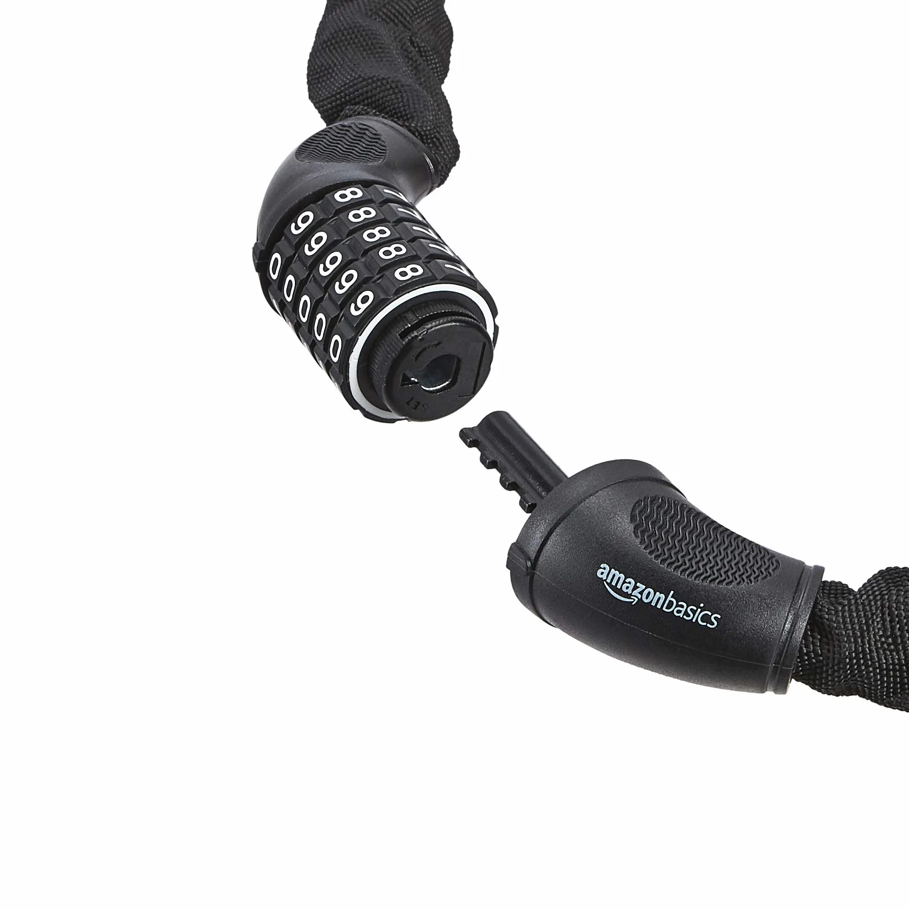 Amazon Basics Catena con lucchetto per bicicletta, combinazione a 5 cifre, 97.2 cm, nero