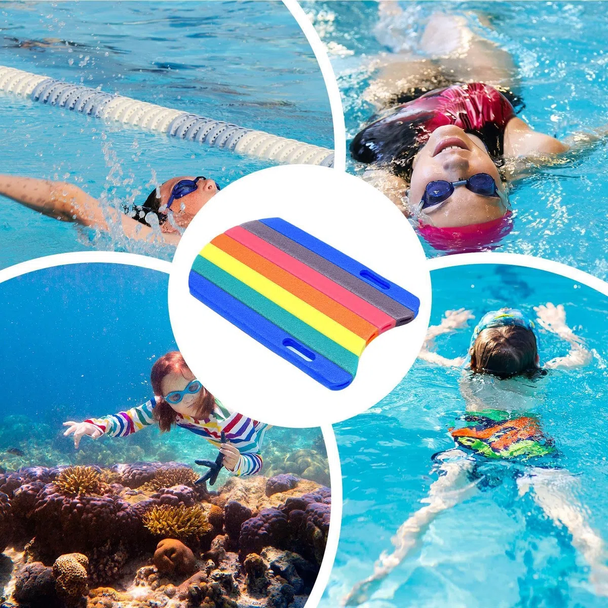 Tavoletta Da Nuoto Per Bambini E Adulti | Tavola Galleggiante In EPE Con Fori Per Le Mani Sicuri | Tavoletta Da Allenamento Per Il Nuot-o, Antiscivolo, Per Allenamenti In Acqua E Nuoto,