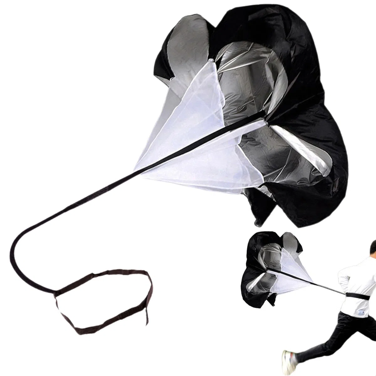 Paracadute da corsa - Paracadute da allenamento portatile da 59 pollici | Bande di allenamento di traino da pallacanestro, allenamento di forza per la corsa di calcio, allenamento di potenza