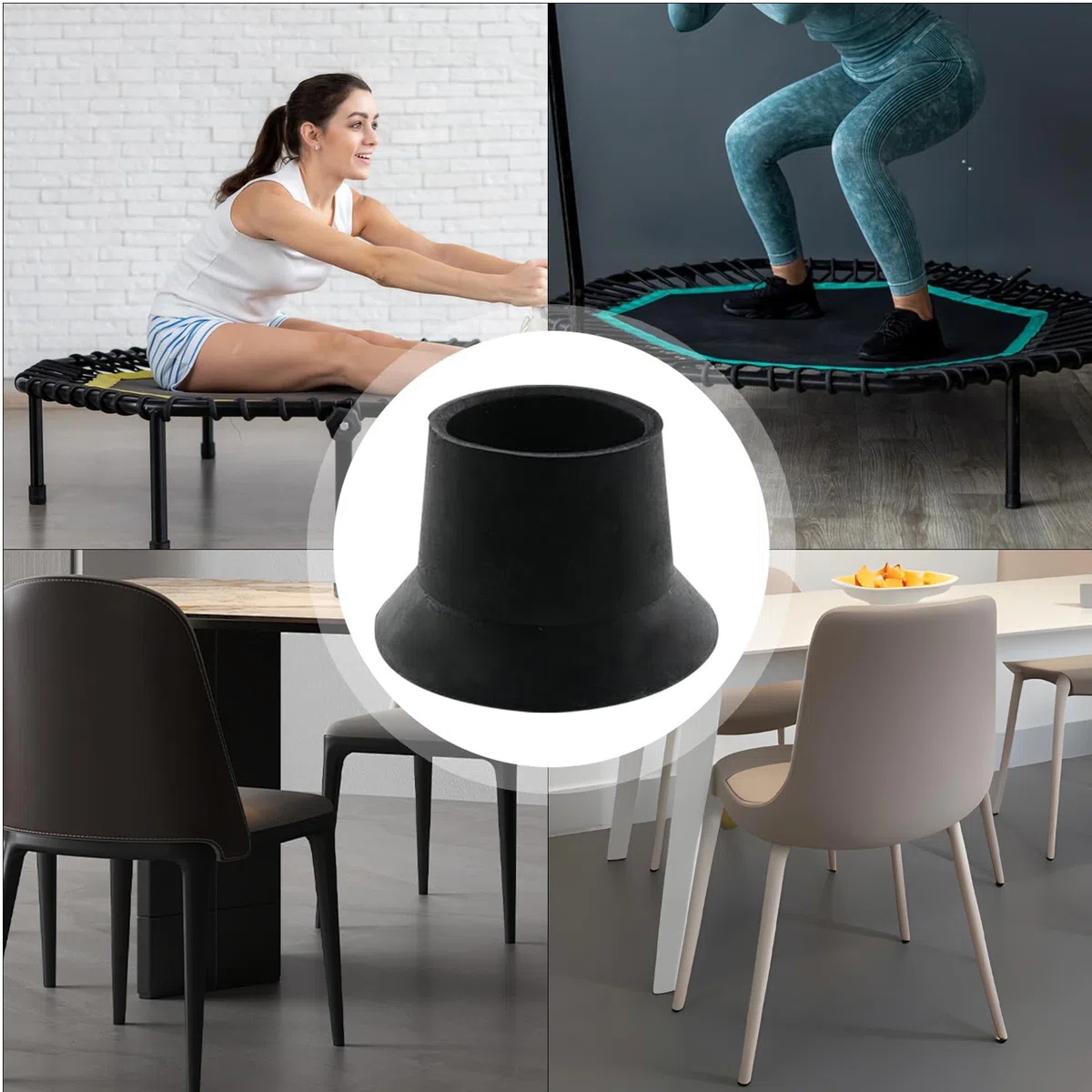 Set di 6 gommini per gambe del trampolino, copertura per tubo elastico | per il letto, per assorbire gli urti, riduzione del rumore, per adulti