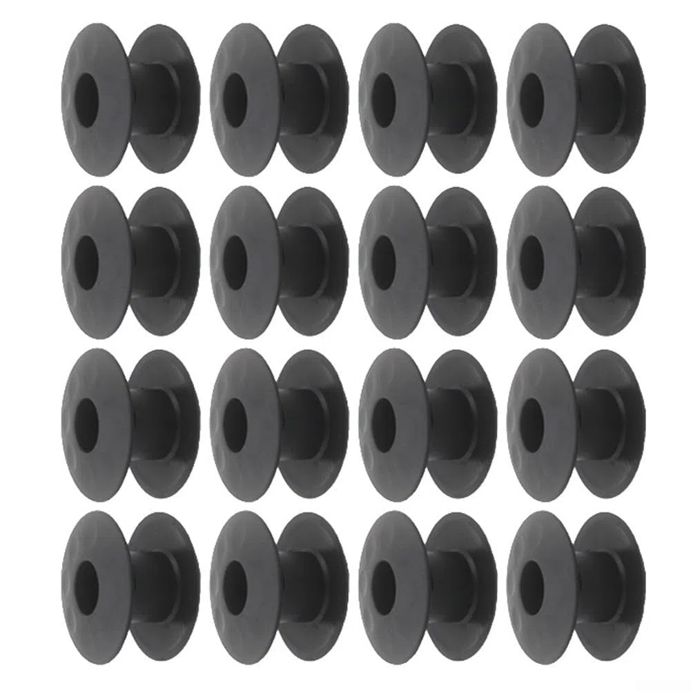Eawfgtuw 16 cuscinetti di ricambio per biliardino, distanziatori in plastica con diametro interno di 15,8 mm, boccole filettate per parti di riparazione di calcio balilla, nero