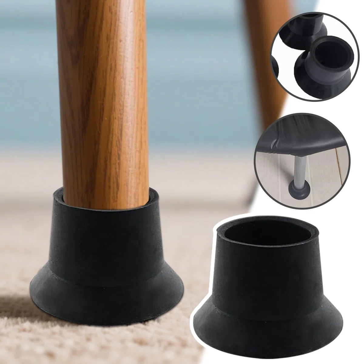 Set di 6 gommini per gambe del trampolino, copertura per tubo elastico | per il letto, per assorbire gli urti, riduzione del rumore, per adulti