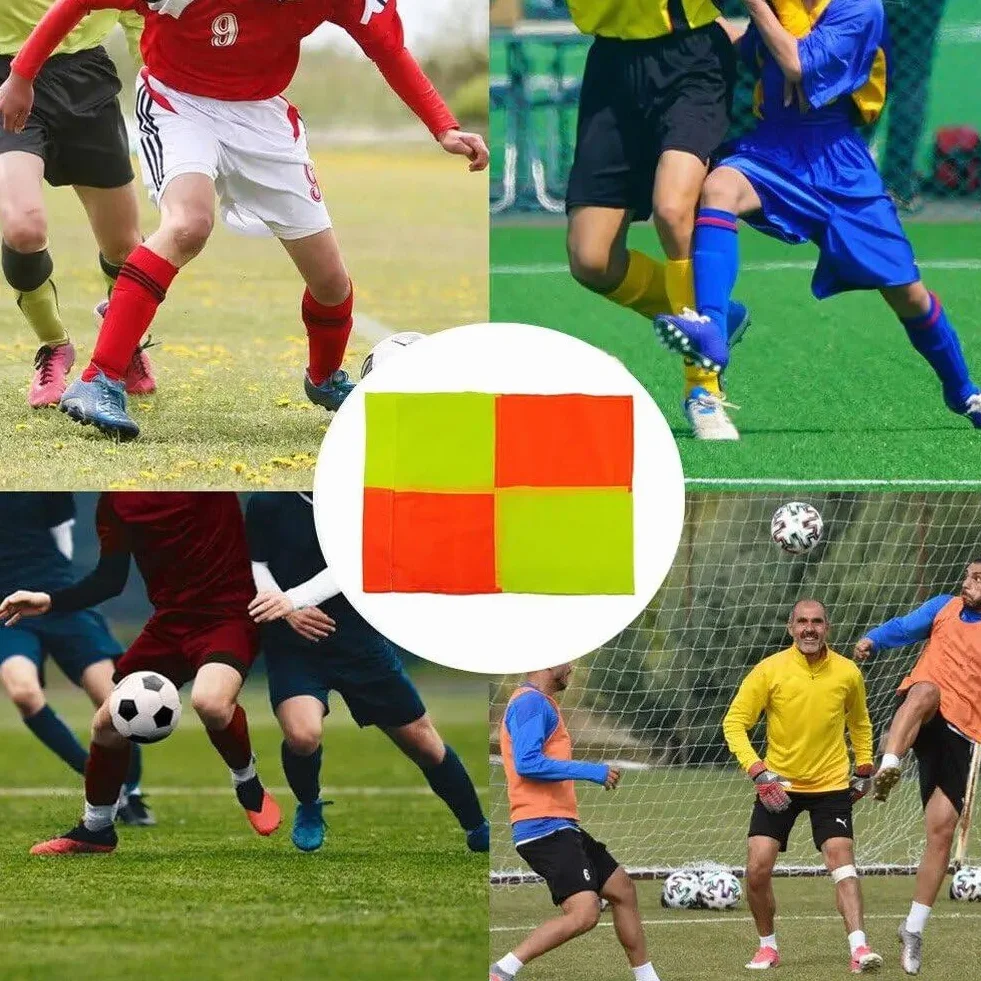 4 Pezzi Bandiere per Angoli Calcio per Campo Guardalinee Arbitri Allenamento Partite Sportive