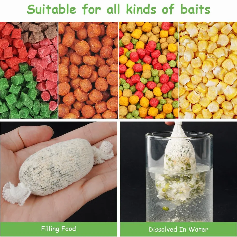 OFFCUP PVA Rete da Pesca Solubile in Acqua, 5m Rete Stretta Alimentatore, Set da Pesca in PVA con Imbuto E Sistema di Pestello, in PVA, A Fusione Rapida, per Boilie Esche