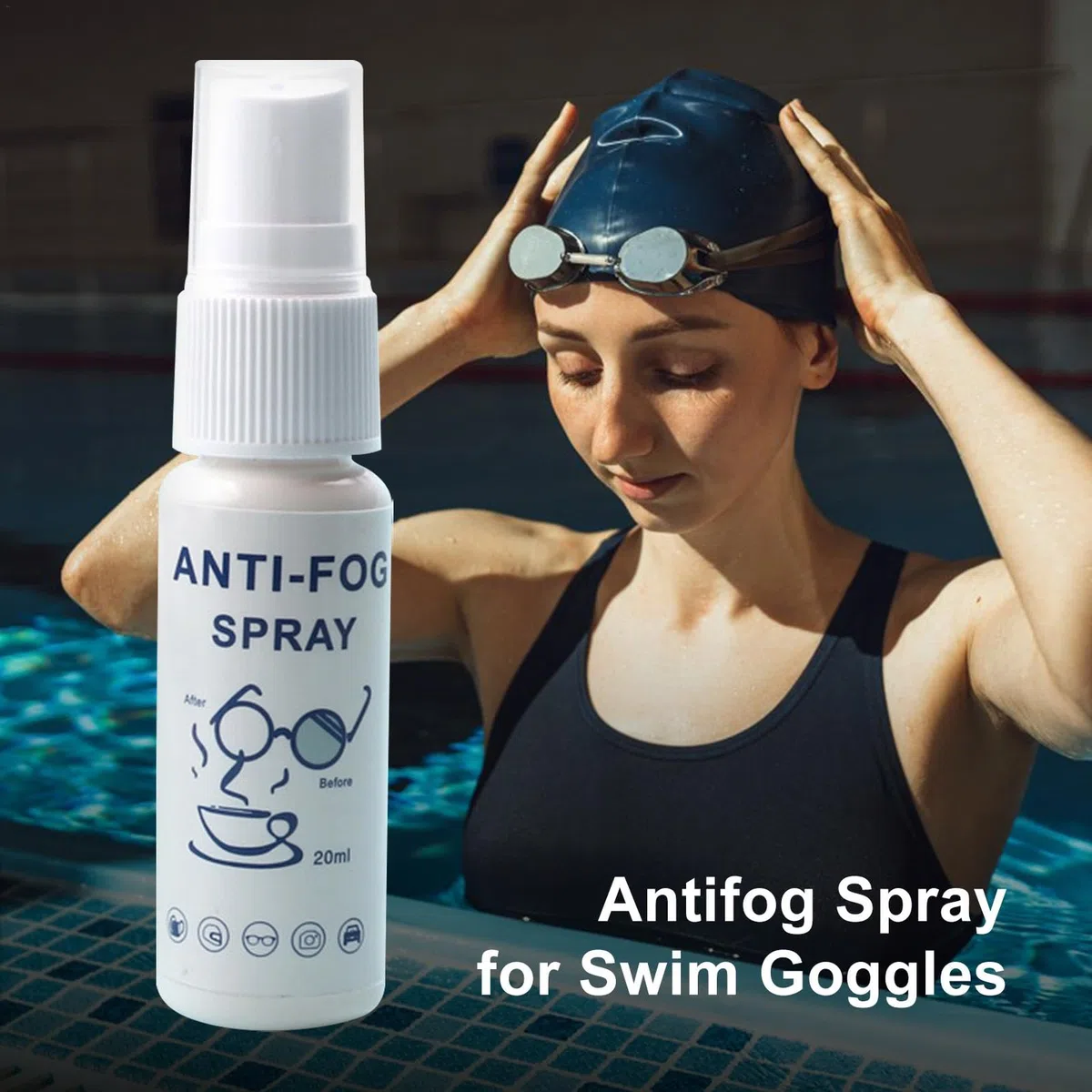 Spray Antiappannante Occhialini Piscina - 20ml Spray Antiappannamento per Occhiali E Visiere | Detergente Antiappannante per Occhiali | per Occhiali Lens, Occhiali, Maschere Sci, Occhiali da Sole