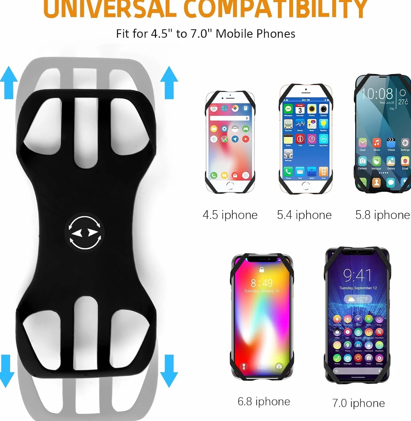 Porta Cellulare Bici Universale Supporto Smartphone 360° Rotabile Staccabile per MTB Moto Bicicletta Compatibile iPhone 17/16/15/14 4.5"-7.0" Nero