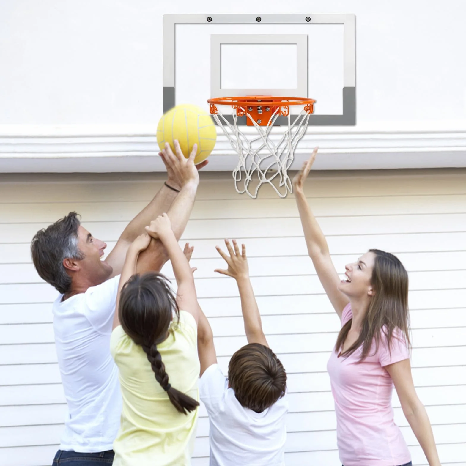 Rete per Canestro da Basket Mini in Nylon Resistente 2 Pezzi 8 Ganci Bianco