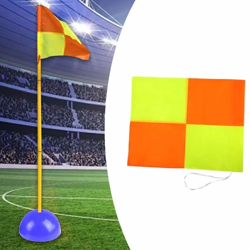 4 Pezzi Bandiere per Angoli Calcio per Campo Guardalinee Arbitri Allenamento Partite Sportive