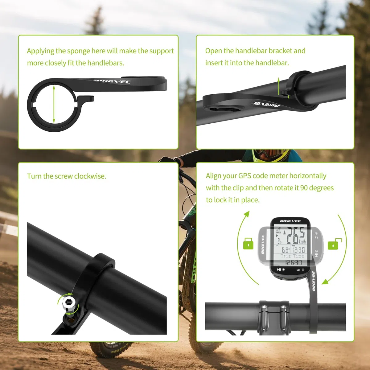 Supporto anteriore compatibile con Garmin Edge GPS Bike Computer Adapter per manubrio da 25,4 mm/31,8 mm, sicuro e universale