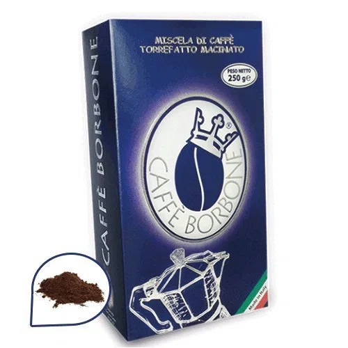 Macinato Miscela Blu - 1 Pezzo da 250g - Compatibili Moka - Caffè Borbone
