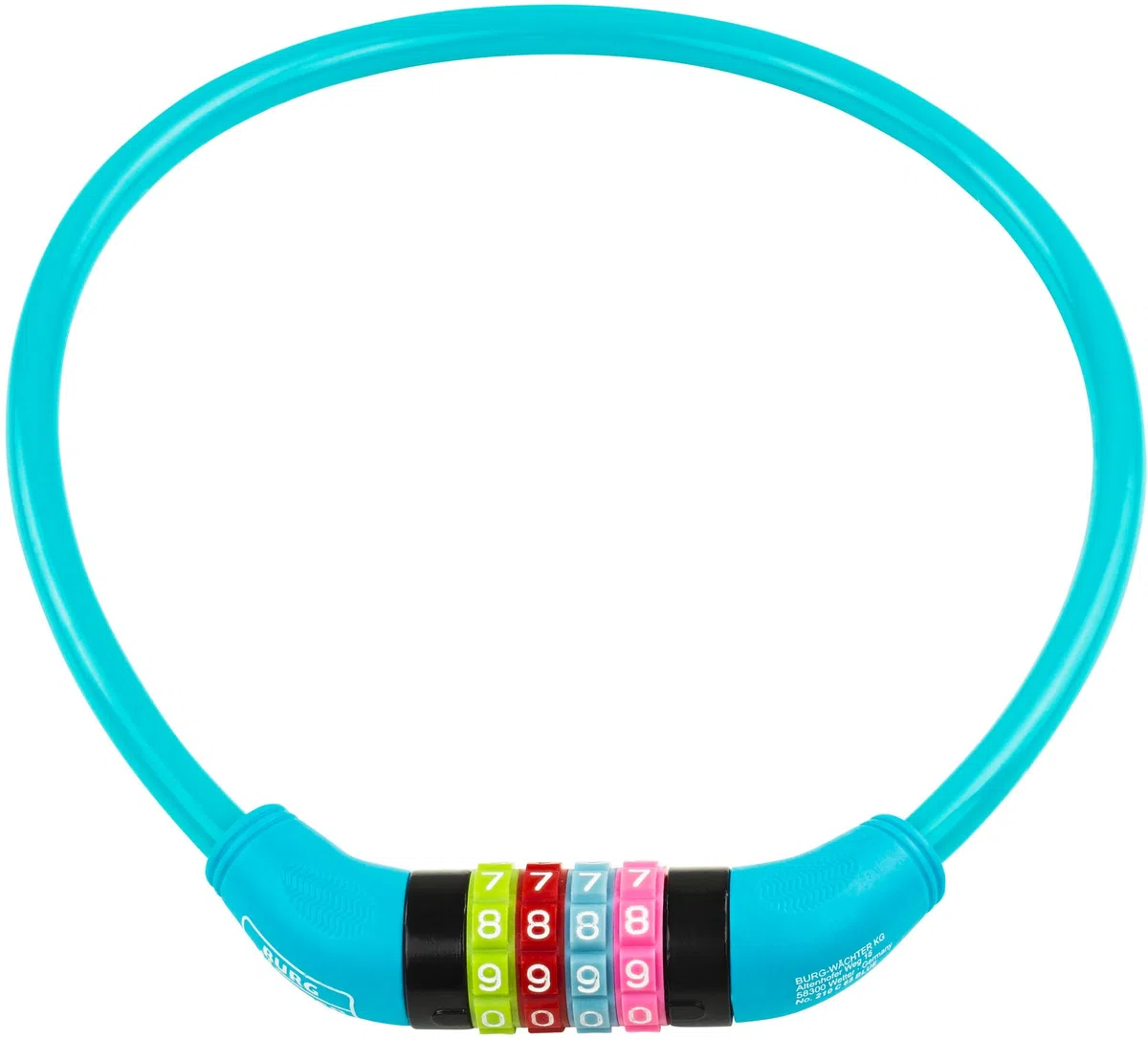 Burg Wächter Lucchetto da Bici per Bambini con Combinazione Numerica, 210 C 65 Kids, Acciaio, Blu