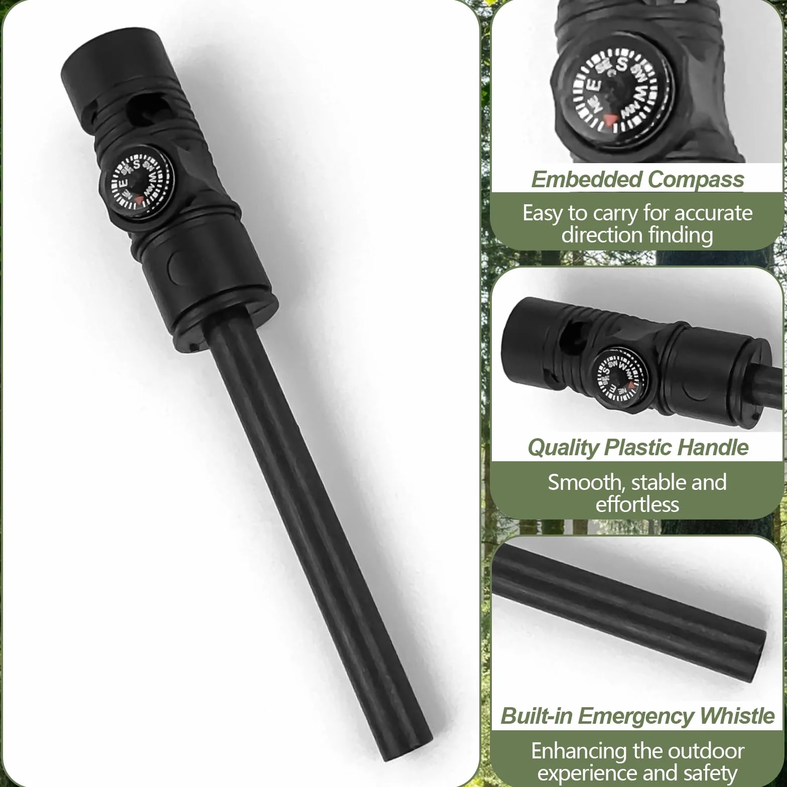 Set di 2 Pietra Focaia di Sopravvivenza, Acciarino di Fuoco Sopravvivenza, Selce per Fuoco, con Paracord di qualità Oltre, Raschietto per Campeggio Trekking Escursioni
