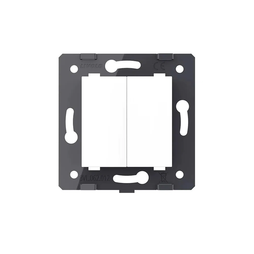 LIVOLO Interni a 2 marce Interruttore a bilanciere bianco VL-C7-K2-11 interruttore a levetta 2 scomparti senza pannello in vetro interruttore di alta qualità per scale, corridoio domestico