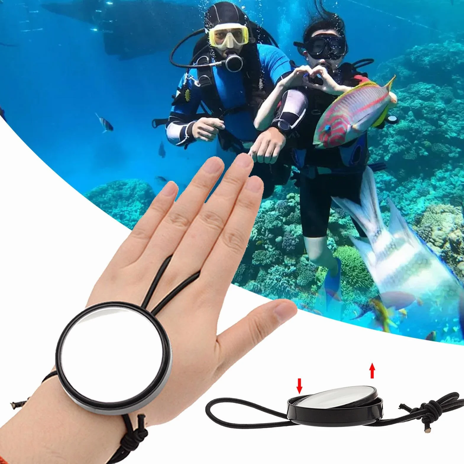 Specchio da Sub, Compatto Regolabile Portatile per Immersioni Sicurezza