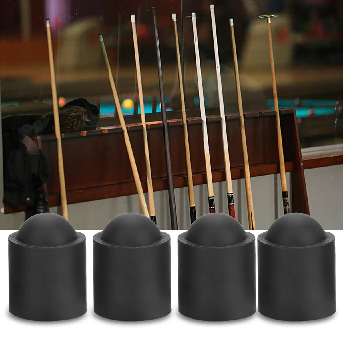 Dilwe 10pcs Tappo per Stecca da Biliardo, Copertura in Gomma Stecche da Biliardo Cappello di Protezione per Stecche da Biliardo Accessori per Biliardo da Biliardo