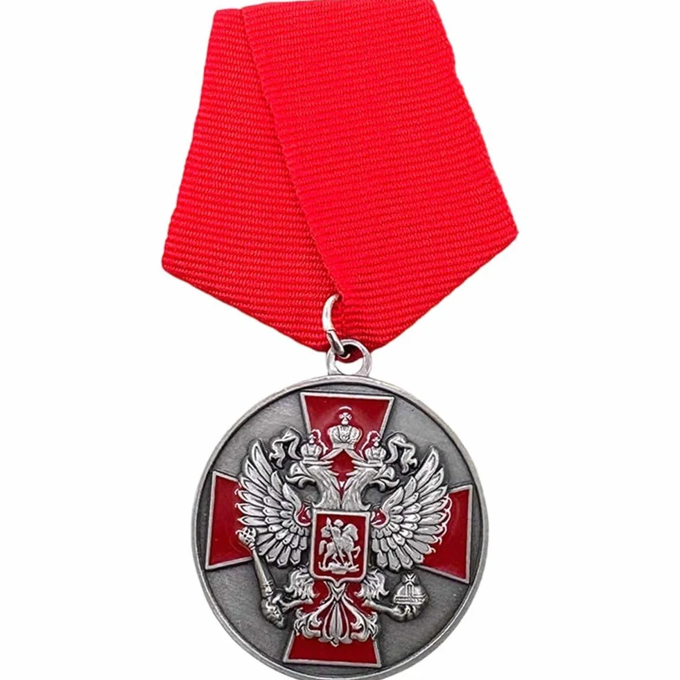 Medaglia Militare Sovietica Vintage Collezione con Emblema Bicipite Russia