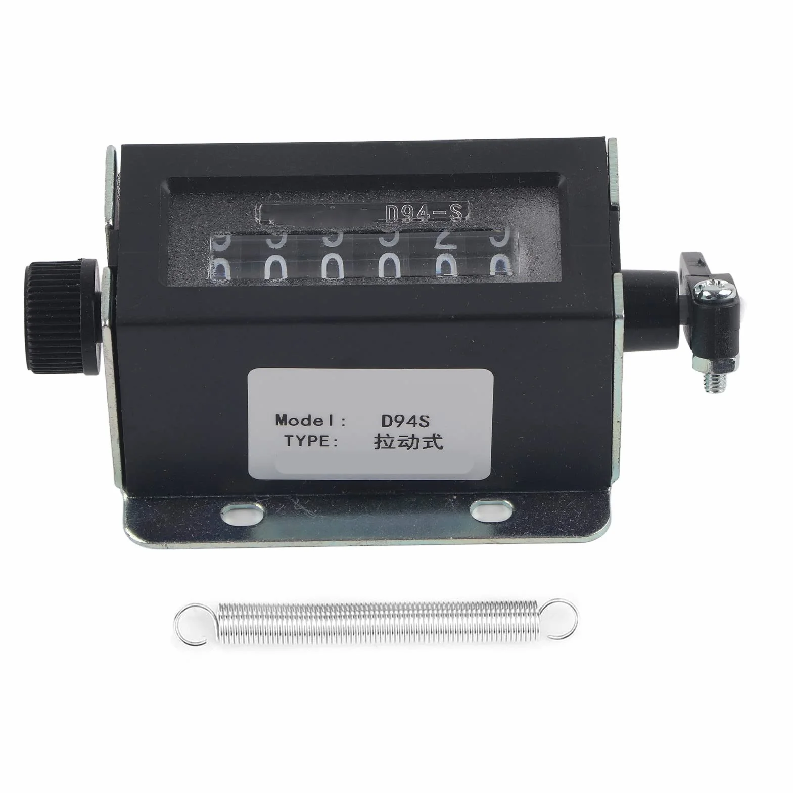 Respicefinem D94-S Contatore Manuale Meccanico a 6 cifre con Conto alla rovescia e azzeramento Manuale contatore di Giri con clicker a trazione Manuale da 0 a 999999 per stampanti perforatrici.