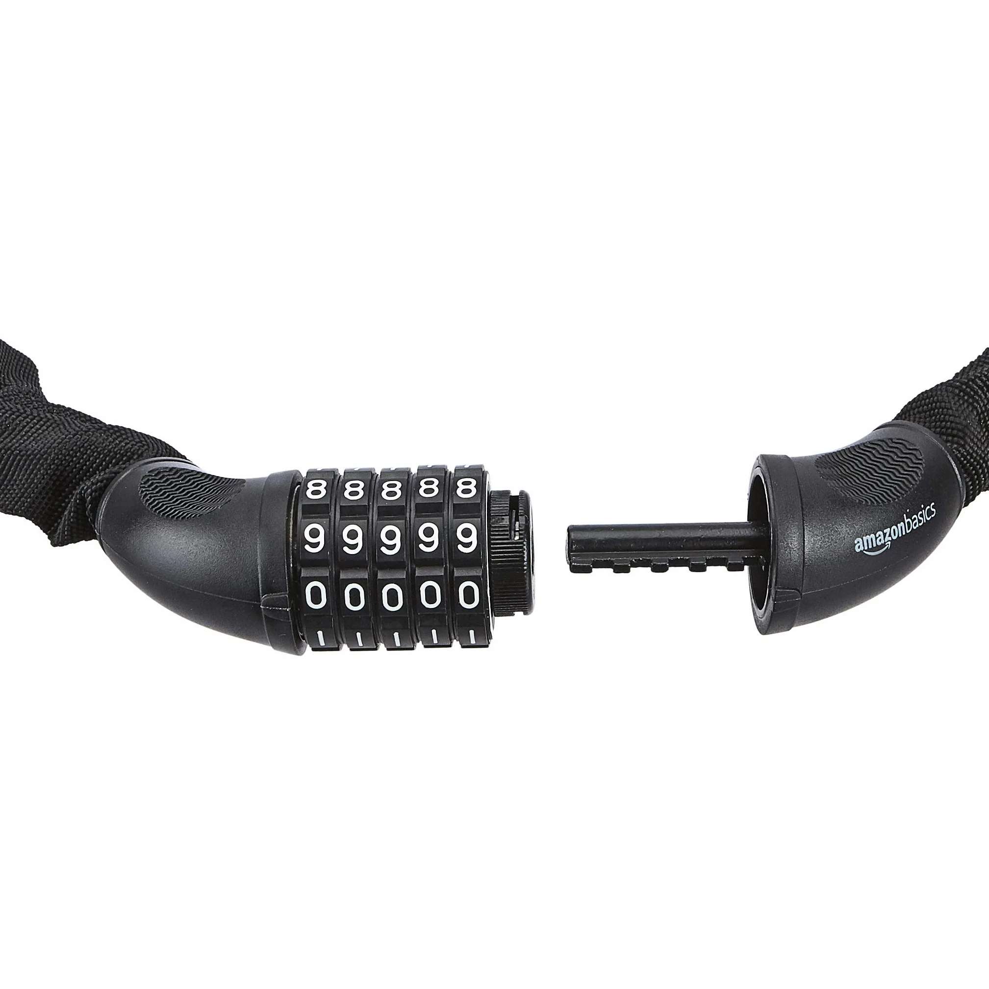 Amazon Basics Catena con lucchetto per bicicletta, combinazione a 5 cifre, 97.2 cm, nero