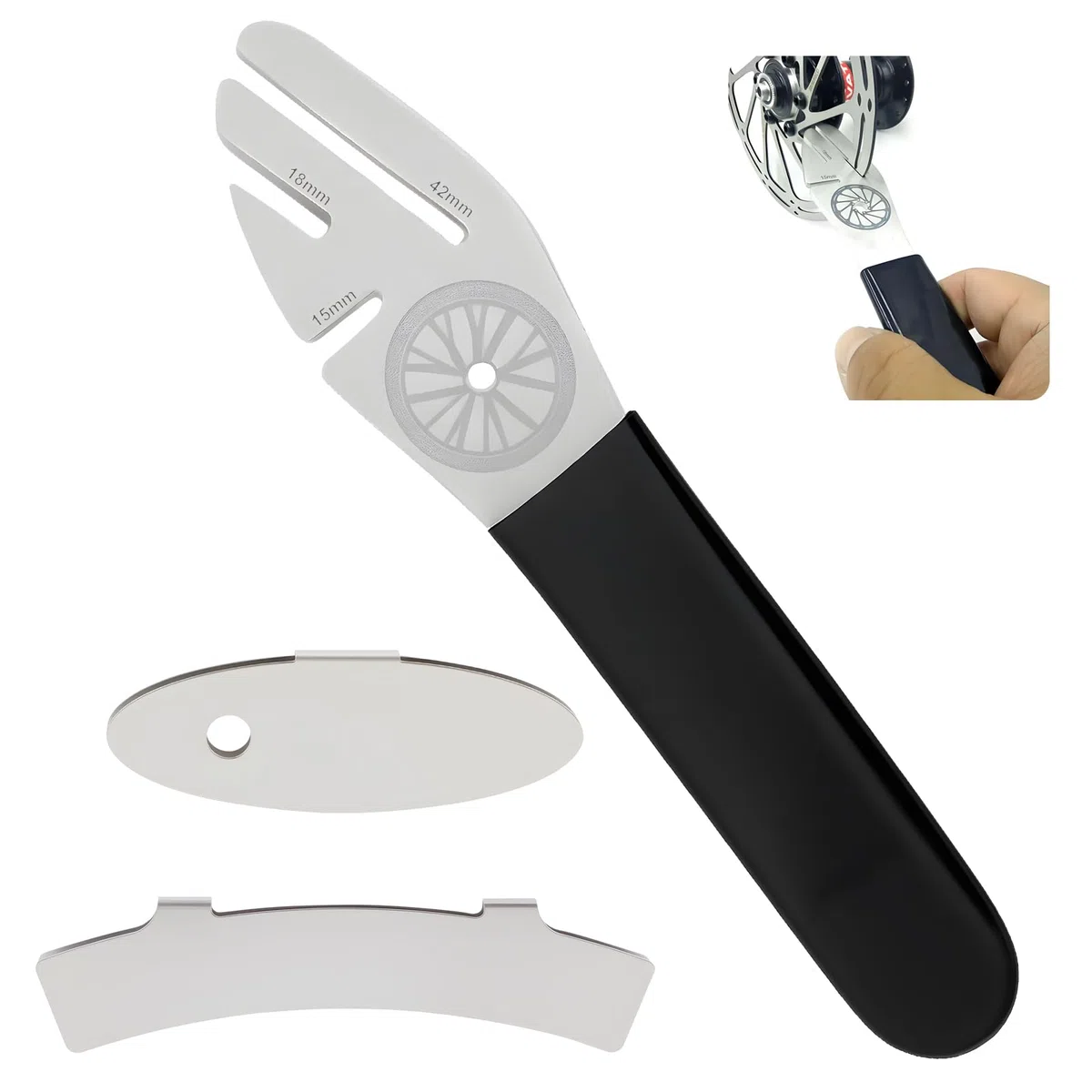 3 PCS Chiave Disco Freno Bicicletta, Regolatore Disco Freno, Strumento di Correzione Deformazioni Disco Freno con Impugnatura Ergonomica Antiscivolo per MTB, Bici da Corsa e City Bike