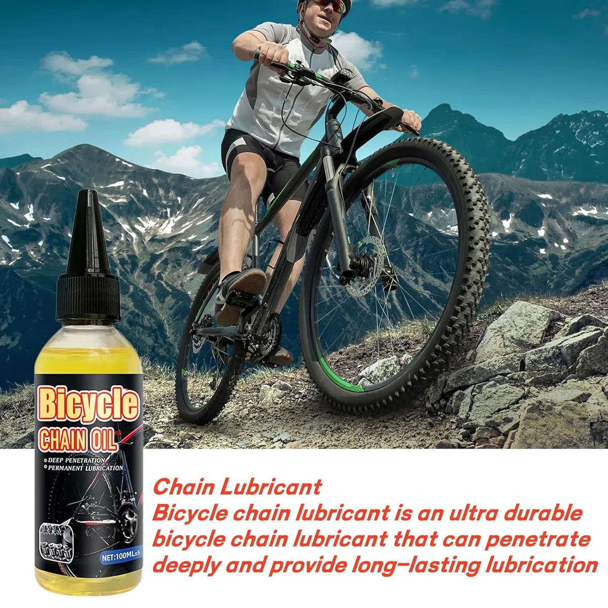 2Pc Olio per Meccanica Fine, Lubrificante Catena Bici Biodegradabile, Lubrificante per Biciclette per Tutti i Tipi di Biciclette, Formulato per Condizioni Atmosferiche Difficili e Umide, 100 ml