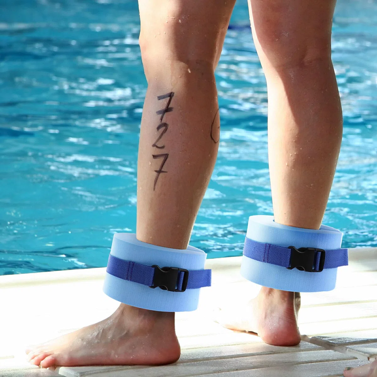 2 Pezzi Polsini in Schiuma per Nuoto, Cavigliere per Nuoto, Attrezzature per Aerobica in Acqua, Pesi D'Acqua per Esercizi in Piscina, Caviglie, Braccia, Cinture per Nuoto, Esercizi di Fitness,(#1)