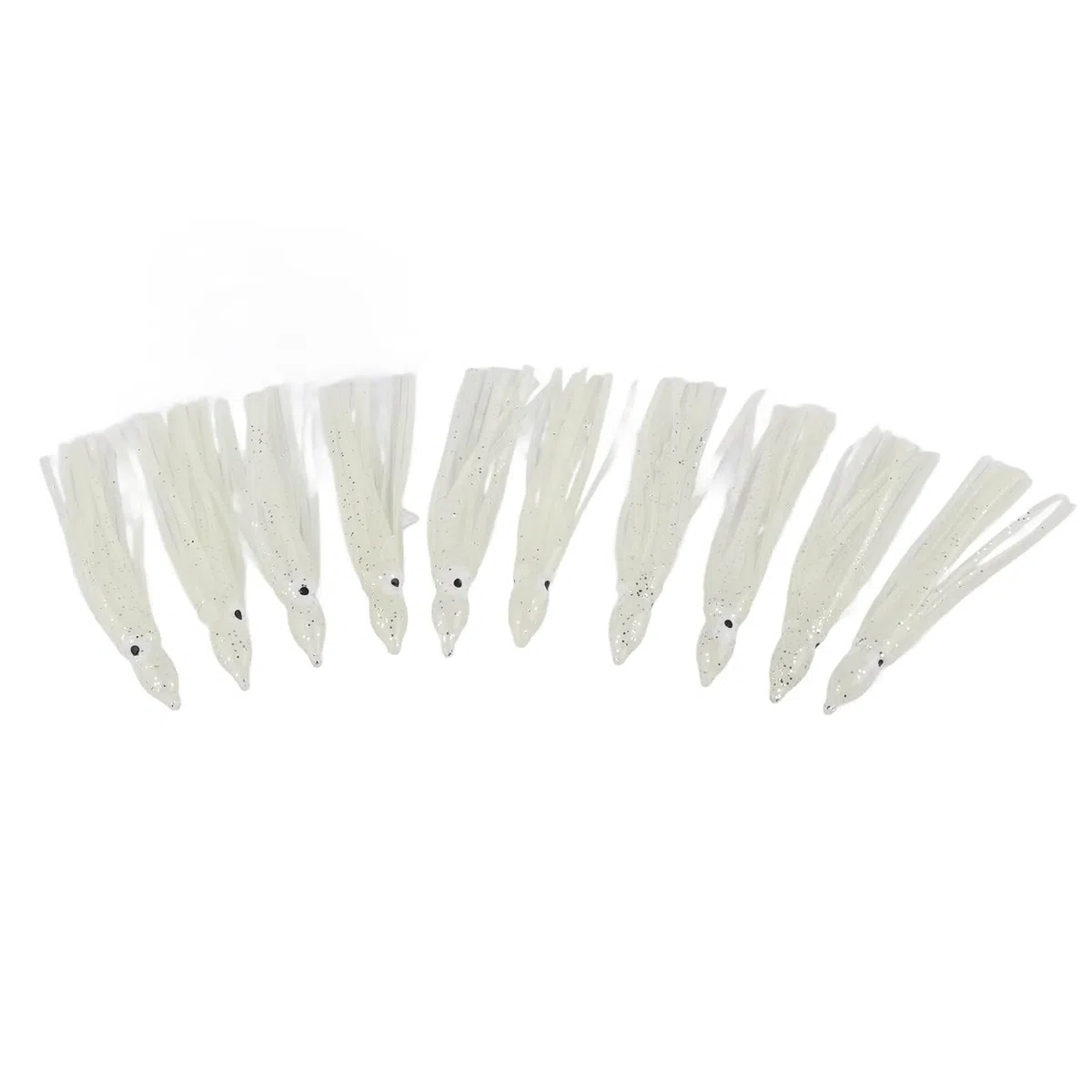 Alomejor 10Pz/Borsa Richiamo di Pesca in Gomma Mini-Size Calamari Forma Polpo Esca per Attrezzi da Pesca All'aperto