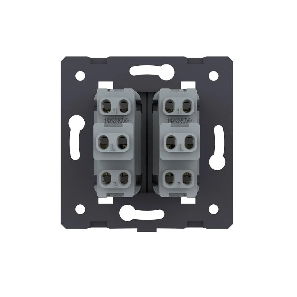 LIVOLO Interni a 2 marce Interruttore a bilanciere bianco VL-C7-K2-11 interruttore a levetta 2 scomparti senza pannello in vetro interruttore di alta qualità per scale, corridoio domestico