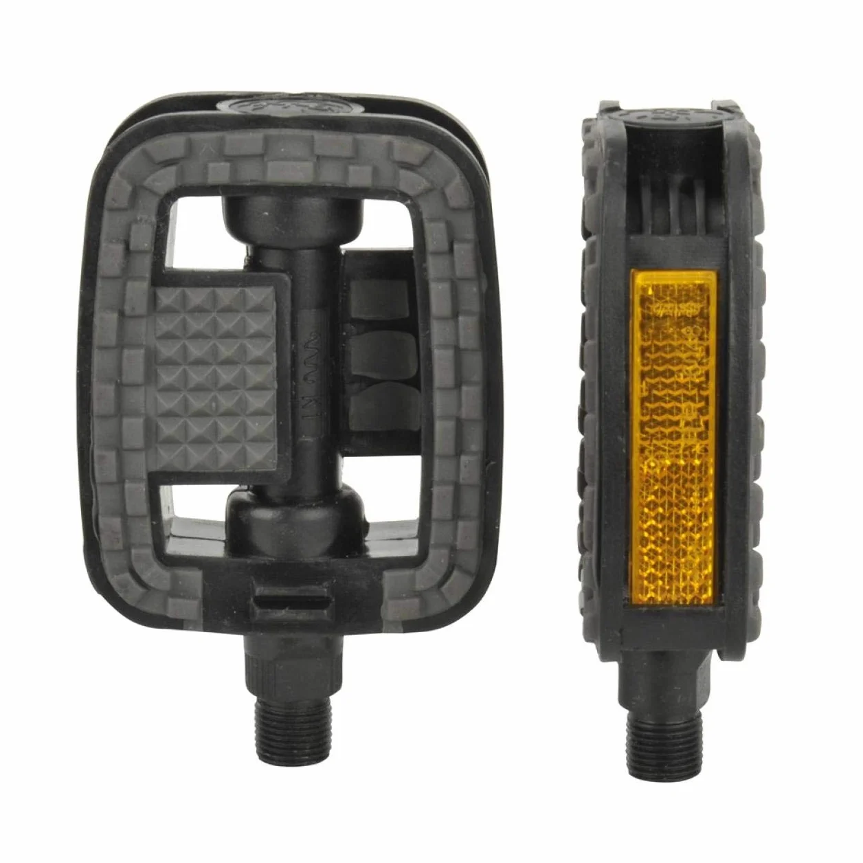 Fischer pedals with anti-slip and reflectors, suitable for all bicycle types, black